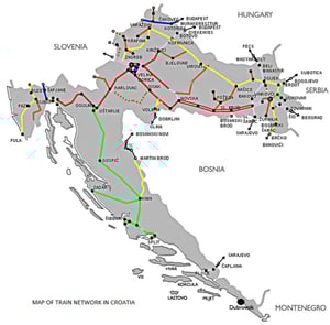 Croatia Railway Map